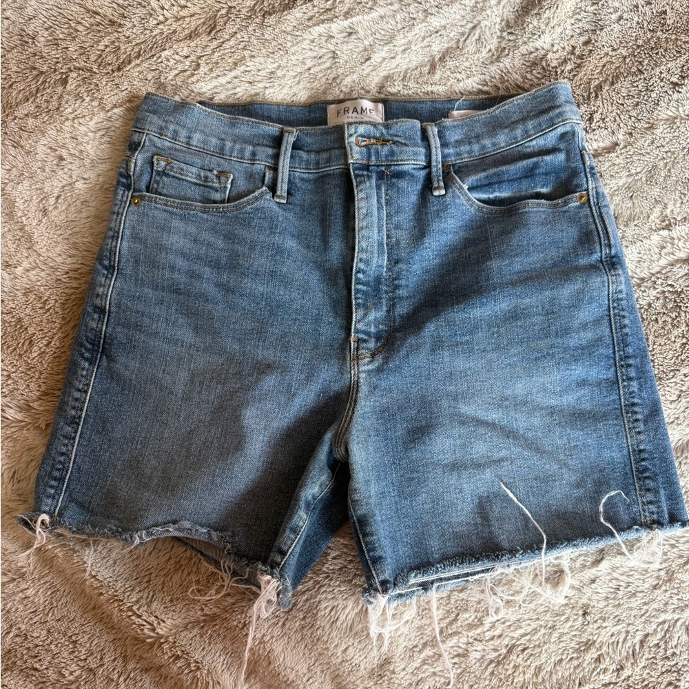Frame Le Tour Denim Shorts - Size 28